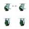 Service Caster 4 Inch Green Poly on Cast Iron Caster Set with 2 Brakes/Swivel Lock 2 Rigid SCC SCC-30CS420-PUR-GB-TLB-BSL-2-R-2 - alternate 1